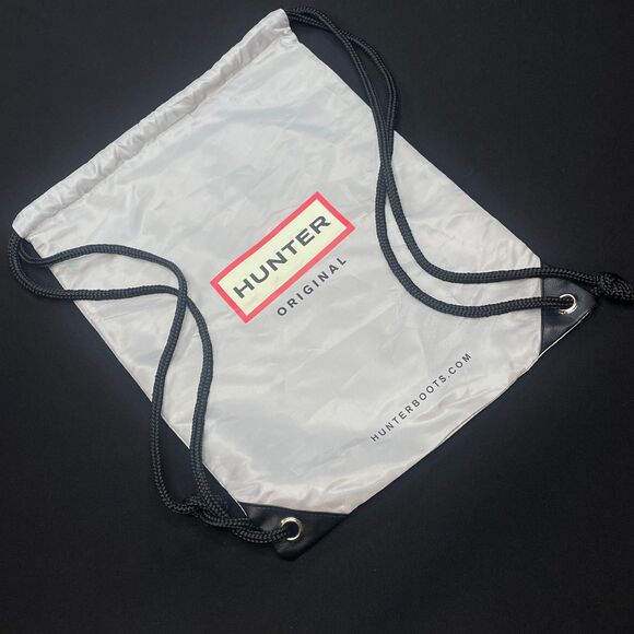 ~ HUNTER Backpack Lightweight Strong Nylon Drawstring Cinch Adjustable Gray Blk - Picture 3 of 15